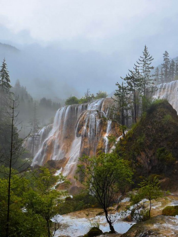 A huge waterfall in the forest